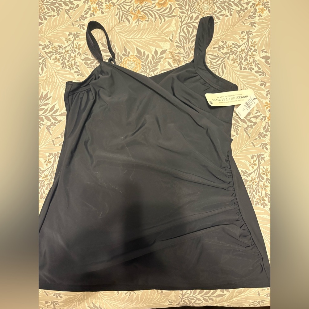 Black Miraclesuit tankini top.